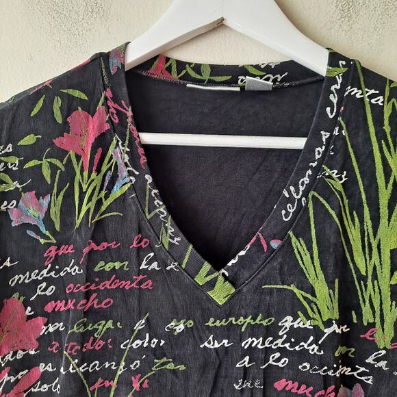 Chico's Travelers 2 Piece Set Graphic Print Top & Midi Skirt Womens Size 2 & 3 - Picture 7 of 16